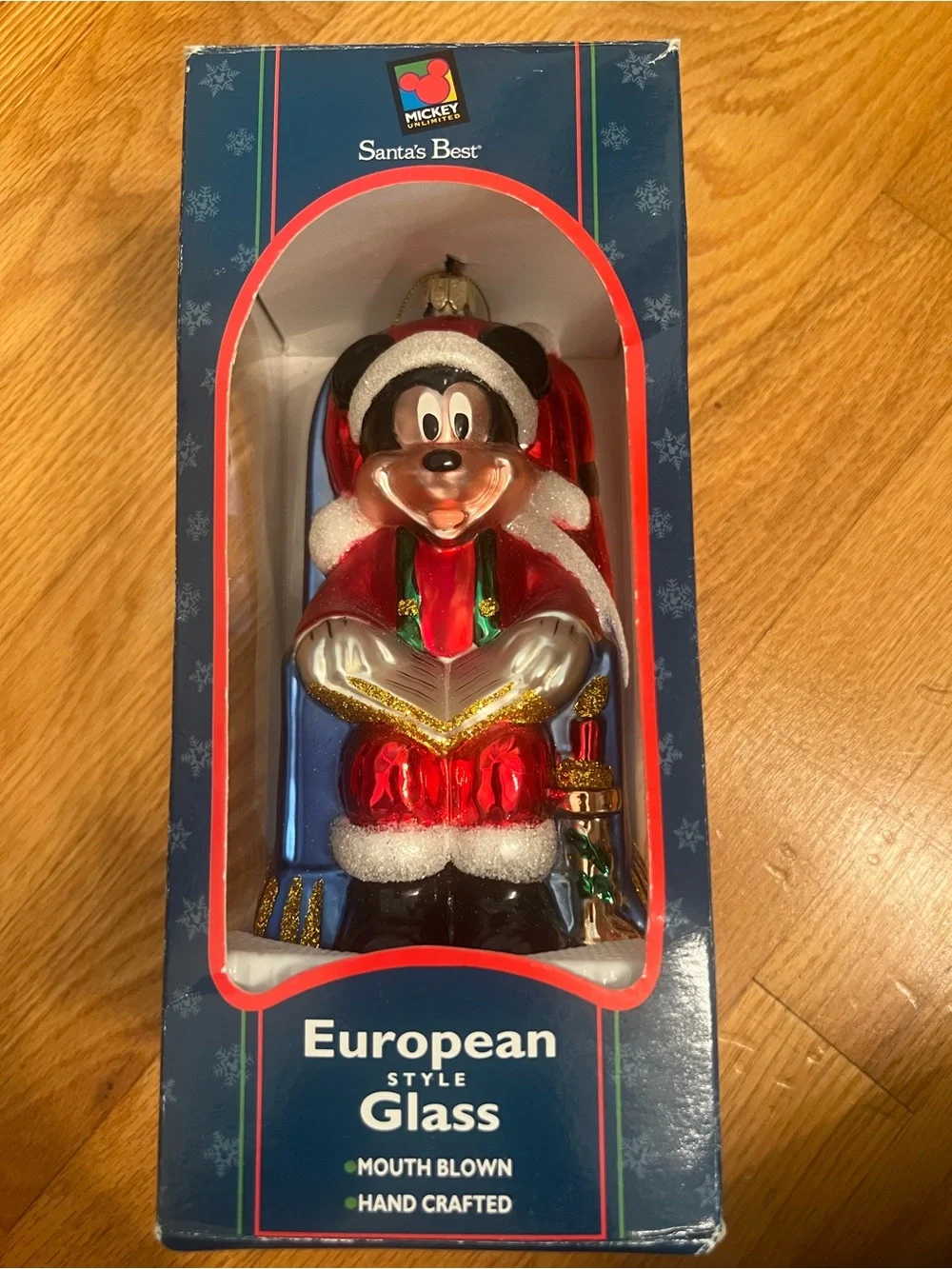 Disney Santas Best Mickey Mouse Ornament European Blown Glass